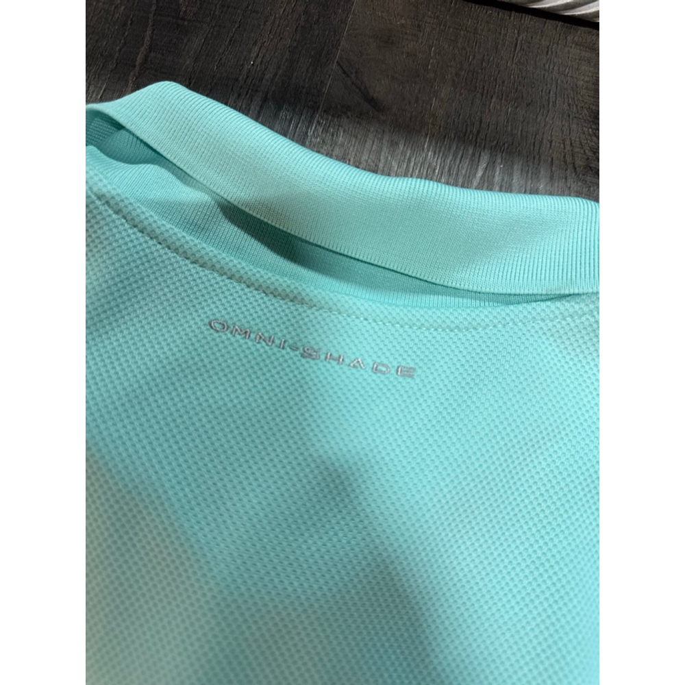Men's Columbia Light Blue PFG Polo Shirt XL - Picture 5 of 5